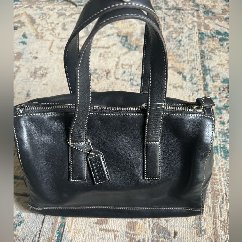 Coach Black Leather Satchel Bag Classic style